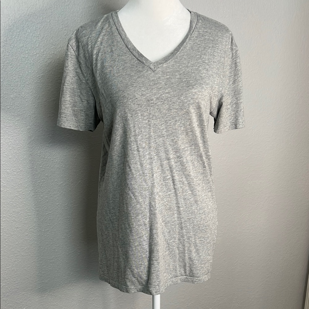 Everlane Cotton VNeck Short Sleeve TShirt Gray Size XS